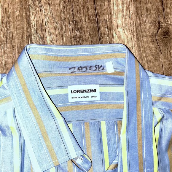 Lorezini Made in Italy Men's 100% Button Down Long Sleeve size L - Picture 2 of 4